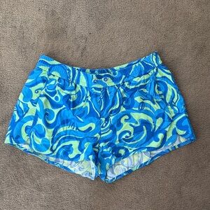 Lilly Pulitzer Blue and Green Luxletic Athletic Shorts